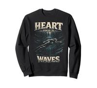Freediving Apnea Diving Heart Synced To Waves Sweatshirt