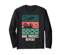 Freediving Coral Reef Steward Ocean Conservation Eco Dive Long Sleeve T-Shirt