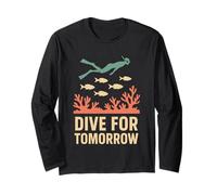 Freediving Coral Reef Steward Ocean Conservation Eco Dive Long Sleeve T-Shirt