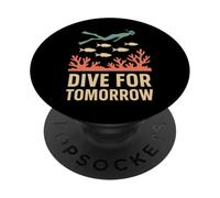 Freediving Coral Reef Steward Ocean Conservation Eco Dive PopSockets Adhesive PopGrip