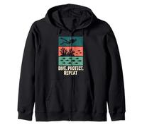 Freediving Coral Reef Steward Ocean Conservation Eco Dive Zip Hoodie