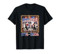 Freedom 1776-2026 4th of July Three Cute Border Collies T-Shirt