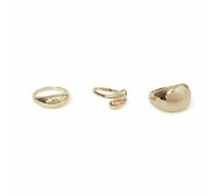 Freedom 3 Pack Gold Tone Smooth Rings - Large