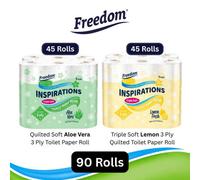 Freedom Aloe 3-Ply Toilet Paper 45 Rolls + Lemon 3-Ply 45 Rolls