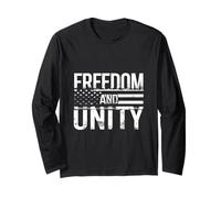 Freedom and Unity Bold Patriotic Typography Long Sleeve T-Shirt