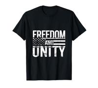 Freedom and Unity Bold Patriotic Typography T-Shirt