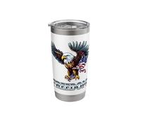 Freedom Celebration Flying Eagle Flag Red White Blue Stainless Steel Insulated Tumbler