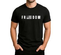 Freedom Charlie Kirk Statement USA Flag - Distressed Lettering Clear Motif Mens T-Shirt