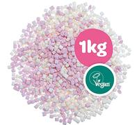Freedom Confectionery - 1kg Vegan Marshmallows - Vanilla Mini Pink & White - Plant Based/Vegetarian Marshmallows - Allergen Free-From - Naturally Delicious - Vegan Sweets