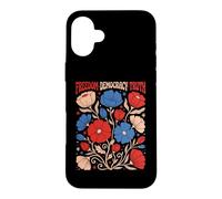 Freedom Democracy Truth Retro Floral Patriotic Flower Art Case for iPhone 16 Plus