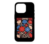 Freedom Democracy Truth Retro Floral Patriotic Flower Art Case for iPhone 16 Pro