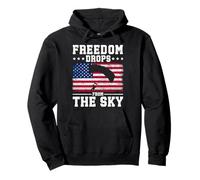 Freedom Drops From the Sky Patriotic Paratrooper Tribute Pullover Hoodie