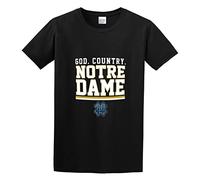 FREEDOM.DRRUI Men's University of Notre Dame Nd Notre Dame Fighting Irish Logo O Neck T Shirt Black M