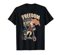 Freedom Eagle American Flag Colonial Scooter Rider Value Graphic T-Shirt, Men, Black, S