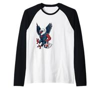 Freedom Eagle with Bold Star Symbol Raglan Baseball Tee