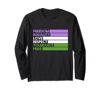Freedom Equality Love LGBT Genderqueer Long Sleeve T-Shirt