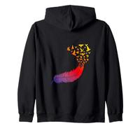 Freedom Feather Birds Flight Gradient Art Design Zip Hoodie