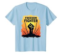Freedom Fighter: Empowering Protest Graphic for Activists, T-Shirt, Kids, Baby Blue, 2 Years