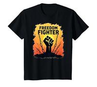 Freedom Fighter: Empowering Protest Graphic for Activists, T-Shirt, Kids, Black, 6 Years