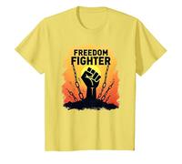 Freedom Fighter: Empowering Protest Graphic for Activists, T-Shirt, Kids, Lemon, 8 Years