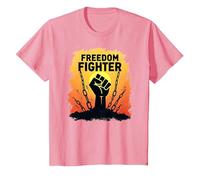 Freedom Fighter: Empowering Protest Graphic for Activists, T-Shirt, Kids, Pink, 3 Years