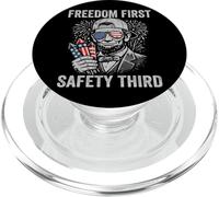 Freedom First Safety Third Abraham Lincoln Funny 4th Of July PopSockets PopGrip for MagSafe