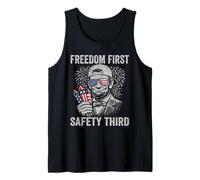Freedom First Safety Third Abraham Lincoln Funny 4th of July Tank Top