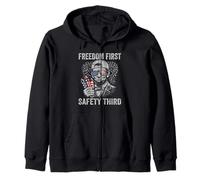 Freedom First Safety Third Abraham Lincoln Funny 4th Of July Zip Hoodie