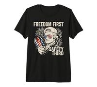 Freedom First Safety Third Alexander Hamilton 4th of July Premium T-Shirt