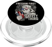 Freedom First Safety Third Ben Franklin Funny 4th Of July PopSockets PopGrip for MagSafe