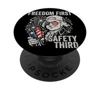 Freedom First Safety Third John Adams Funny 4th Of July PopSockets Adhesive PopGrip