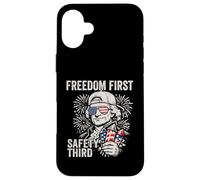 Freedom First Safety Third Thomas Jefferson Funny July 4th Case for iPhone 16 Plus