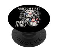 Freedom First Safety Third Thomas Jefferson Funny July 4th PopSockets Adhesive PopGrip