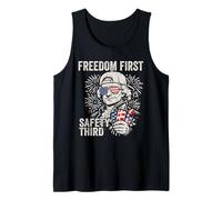Freedom First Safety Third Thomas Jefferson Funny July 4th Tank Top