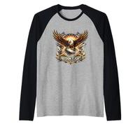 Freedom Flight Disc Golf American Eagle USA Patriotic Raglan Baseball Tee