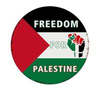 Freedom for Palestine 12x12 Inch Round Metal Sign Vintage Lounge Yard Shop Wall Decorations Tin Signs State Flag Travel Aluminum Metal Sign for House