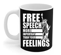 Freedom - Free Speech More Important Than Your Feelings Libertarian Drinking Cup Coffee Cups Colorful Porcelain Mug Modern Ceramic Mug Fun Gifts for Home Women Birthdays 330 Ml