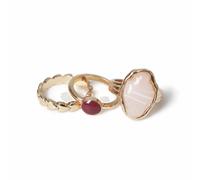 Freedom Gold Pink Gem Stone Fashion Rings - Small