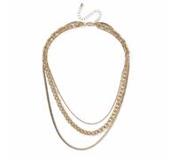 Freedom Gold-tone Chunky Paperlink Layered Chain