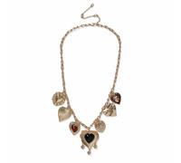Freedom Gold-tone Heart Charms Necklace