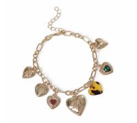 Freedom Gold-tone Love Heart Charms Bracelet