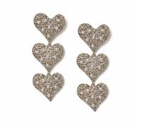 Freedom Gold Tone Pearl Textured Triple Heart Drop Earrings