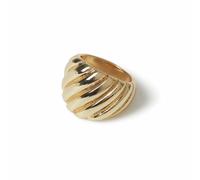Freedom Gold Tone Ribbed Ring - M