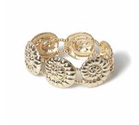 Freedom Gold Tone Shell Stretch Bracelet