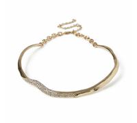 Freedom Gold-tone Waved Crystal Torque Necklace