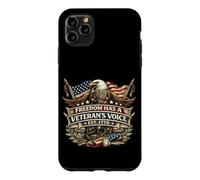 Freedom Has A Veterans Voice Est 1776 Eagle Patriot USA Flag Case for iPhone 11 Pro Max