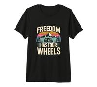 Freedom Has Four Wheels Camper Van Adventure Premium T-Shirt
