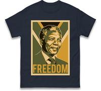 Freedom Hope Nelson Mandela T Shirt, Independence Day T Shirt, National Day T Shirt Freedom Fighters t Shirt Navy Blue