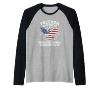 Freedom in Feet Not Meters 1776 American Liberty Raglan Baseball Tee