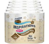 Freedom Inspirations Luxury 3Ply Toilet Roll - 45 Quilted Shea Butter Triple Soft and Scented Hygiene Bulk White Toilet Tissue and Loo Rolls